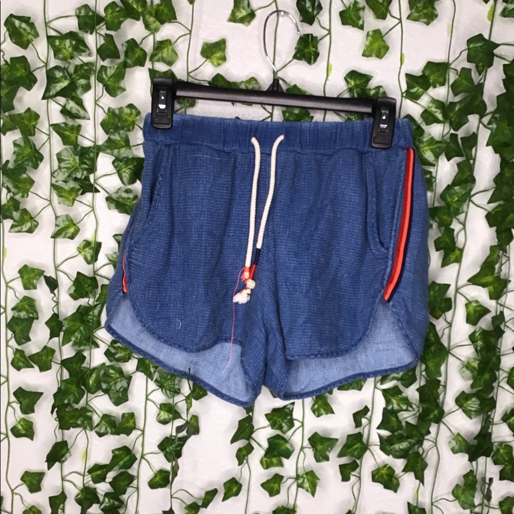 Sundry blue shorts with multi colored stripe